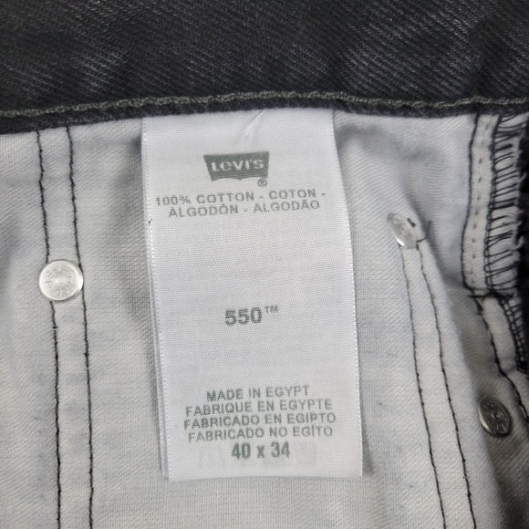 Levis 550 Relaxed Fit Jeans Mens 40 x 34 Measures 37 x 32.5 Black 100% Cotton - Picture 9 of 12